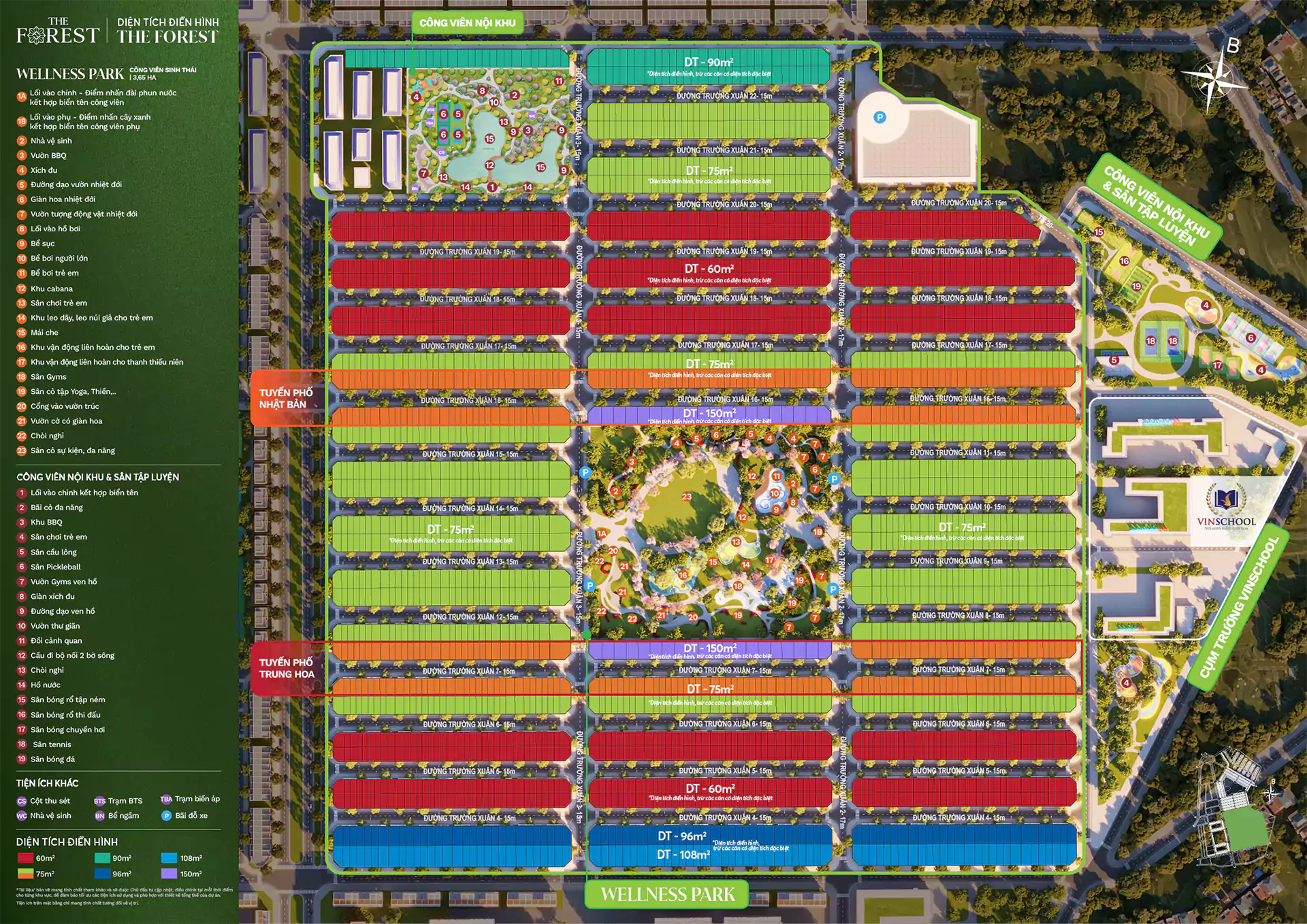 Mặt Bằng Phân Khu The Forest Vinhomes Green City Hậu Nghĩa Long An