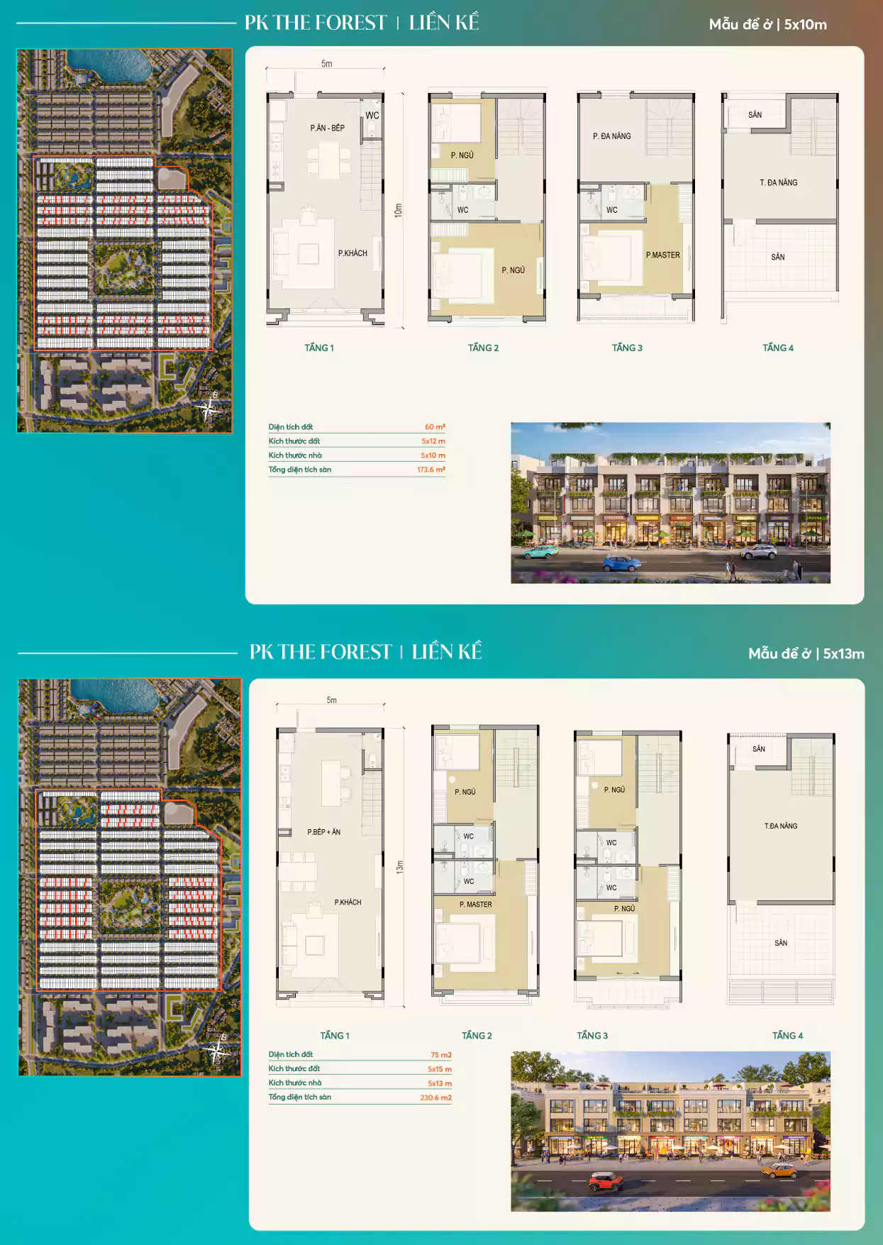 Thiết Kế Nhà Phố Vinhomes Green City Mẫu Liên Kế Phân Khu The Fores